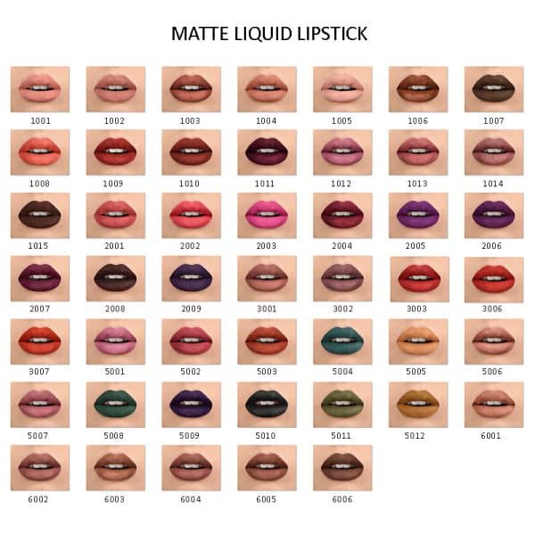 rouges à lèvres liquides mats couleurs sur les lèvres