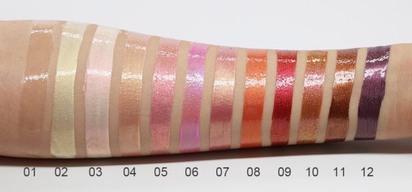 Brillo de labios estroboscópico/brillante (12 colores)