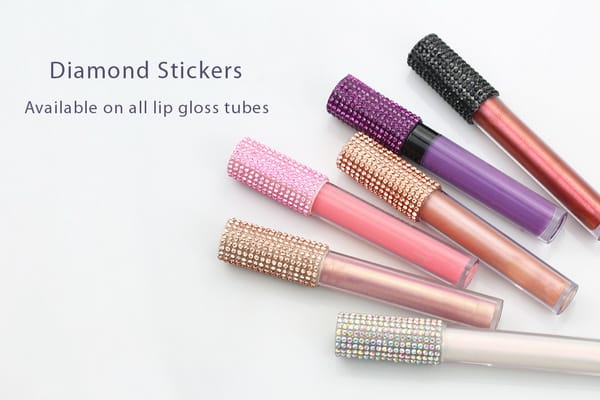Diamond stickers on all lip gloss tubes