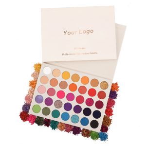 Colored pro eyeshadow palette with logo printed