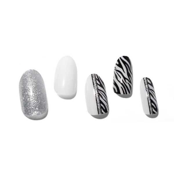 Gel Nail Strips Black And White 053