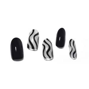 Gel Nail Strips Black And White 054