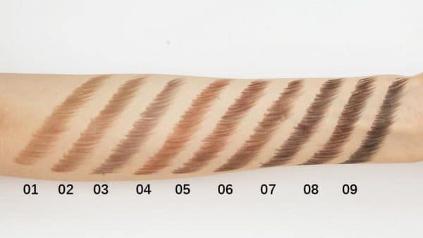 brow pencil swatches