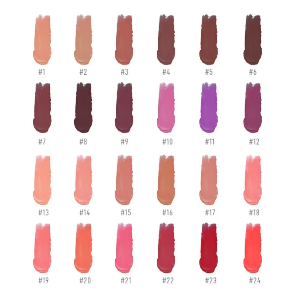 Matte-lipstick-Square-tube-Color-Swatch