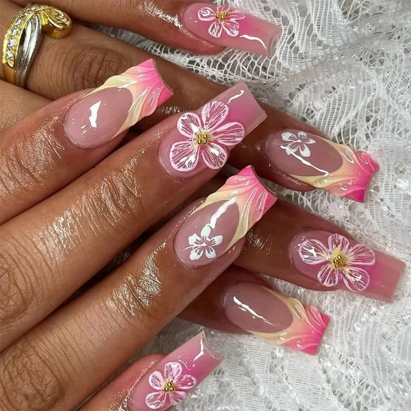 Cherry Blossom Flower Press On Nails