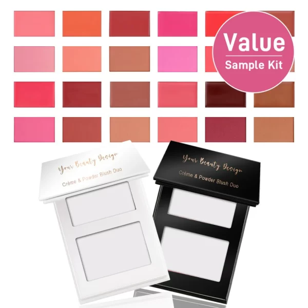 Sample Kit - Crème & Powder Blush Duo 24 Color + 2 Empty Packages